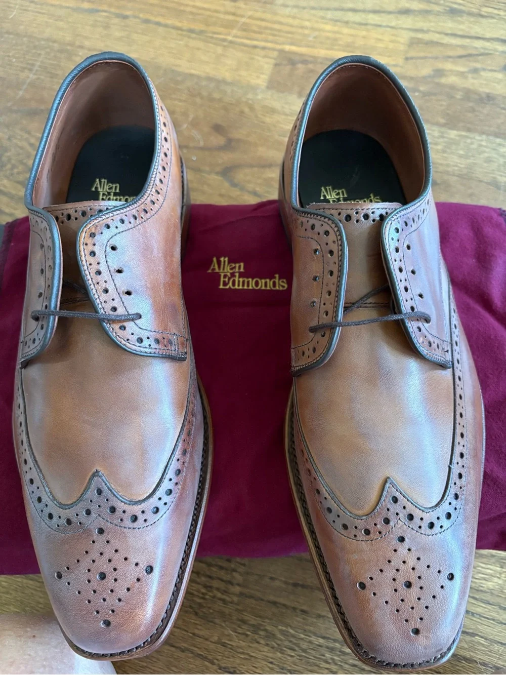 Allen Edmonds Brown Wingtip Derby Shoes
